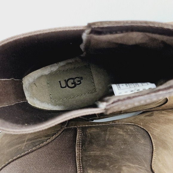 UGG Australia Coraline Boot Size 8.5 Wedge Heel Brown Leather Waterproof 1095133 - Picture 10 of 13